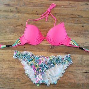 Victorias Secret Bikini Swim 34B Rhinestone